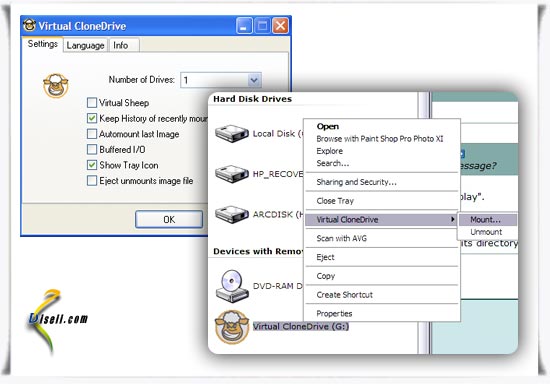 دانلود نرم افزار کم حجم ساخت درایو مجازی Virtual CloneDrive v5.4.1.1