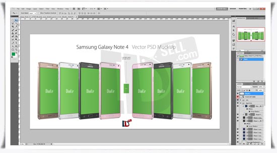 طرح لایه باز پیش نمایش گوشی سامسونگ گلکسی نوت 4 Samsung Galaxy Note 4 PSD Mockup - پایگاه اینترنتی دی ال سل سل